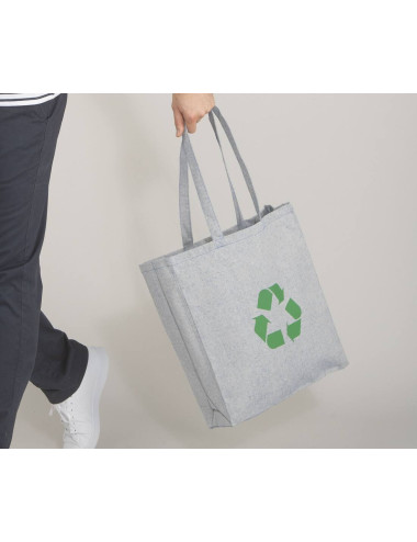 NEWGEN NG110 - Sac shopping en coton recyclé avec soufflet 
