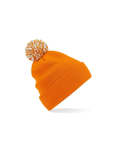 Beechfield BF450 - Beanie with Pompom Size:OS Colors:Orange / White 